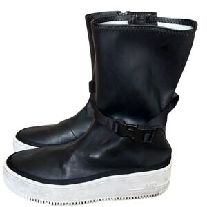 Nike Air Force 1 Sage High Black Calf Boots Sz 8 AQ2771-001 Streetwear Platform